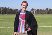 Andrew in gown and tie-dye