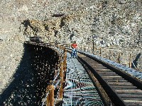 On the trestle.